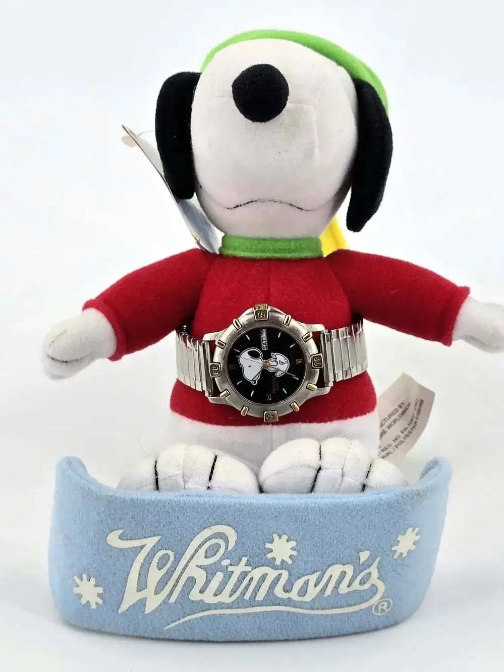 VINTAGE Armitron Snoopy Watch 900/91 Y143 Working + Whitmans Snoopy Plush